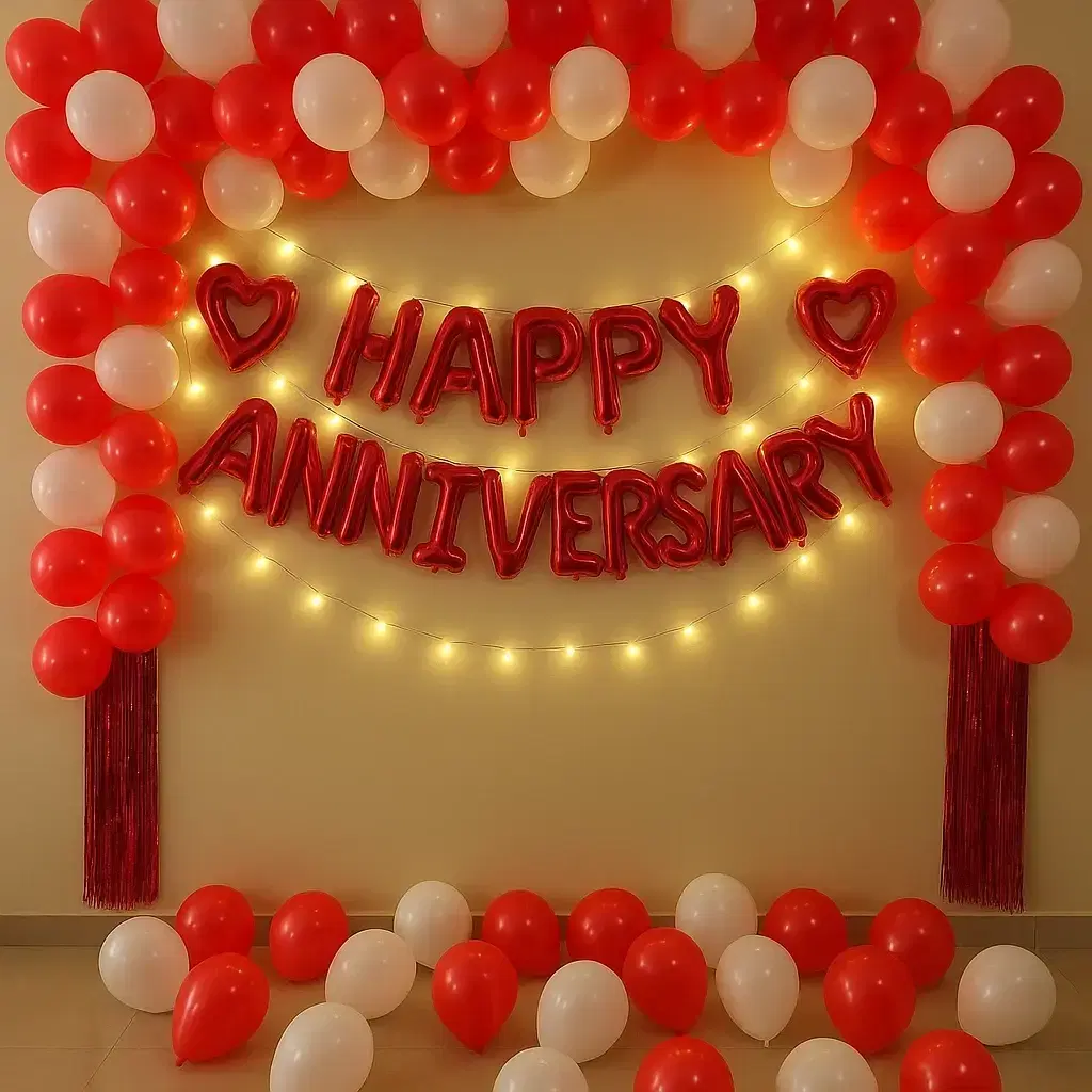 Romantic Red Anniversary Decor
