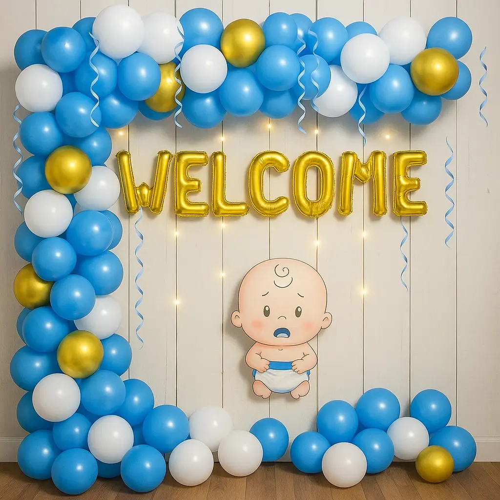Welcome Baby Blue Theme Decor